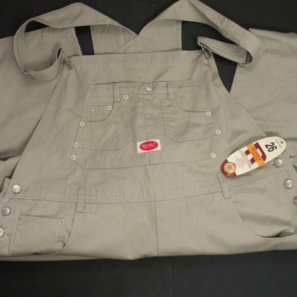 NWT Vintage 90’s khaki Revolt overalls plus size 26 - Picture 4 of 9